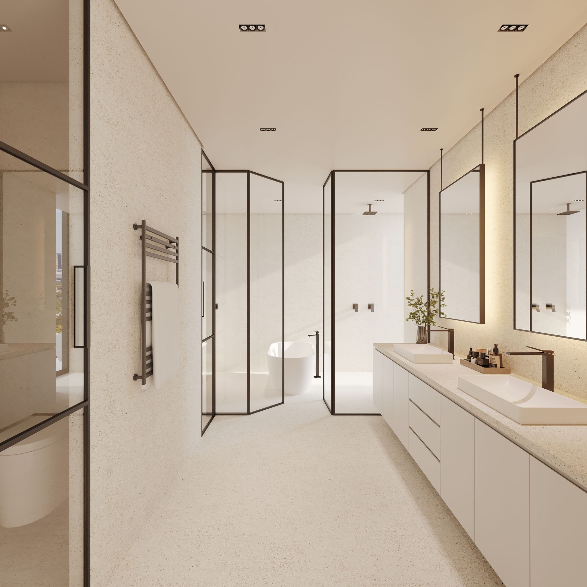 OPUS Coconut Grove, penthouse primary bath