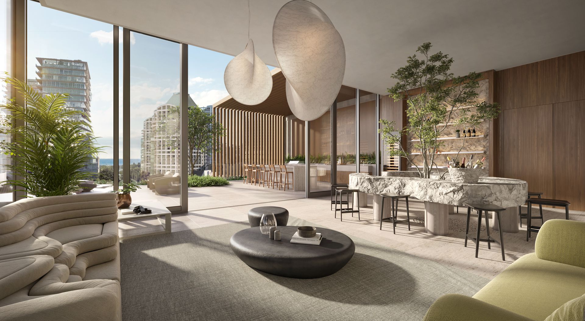 Rooftop lounge bar