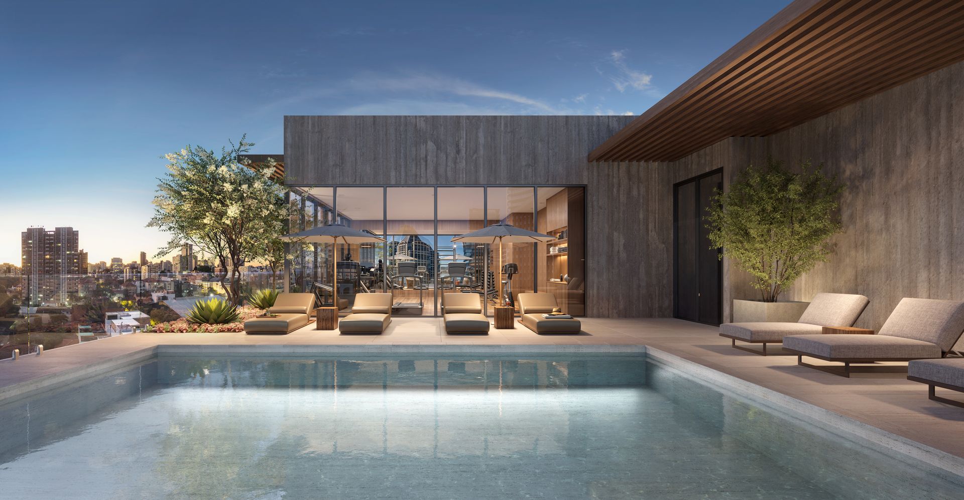 Rooftop pool and sun deck