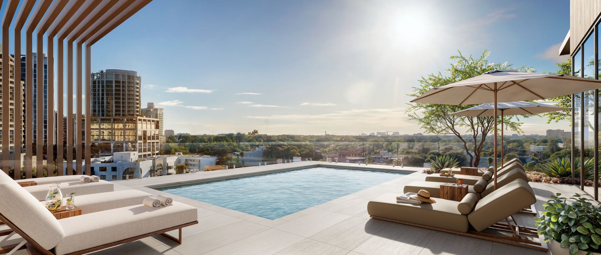 Rooftop pool in the afternoon