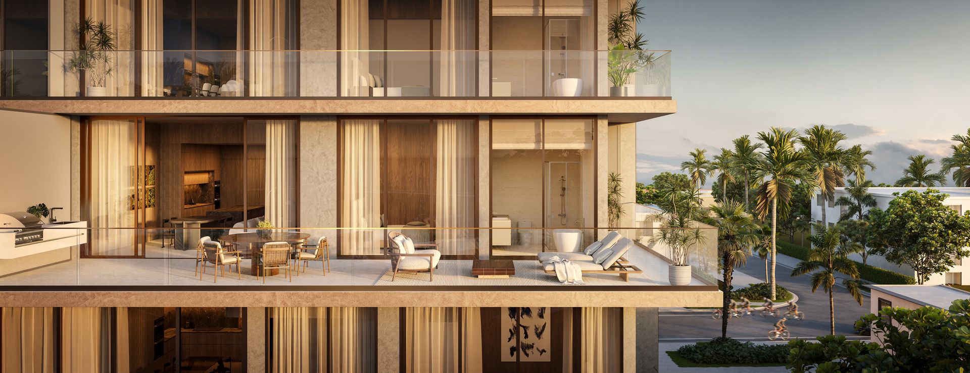 Residence terraces on the bay side